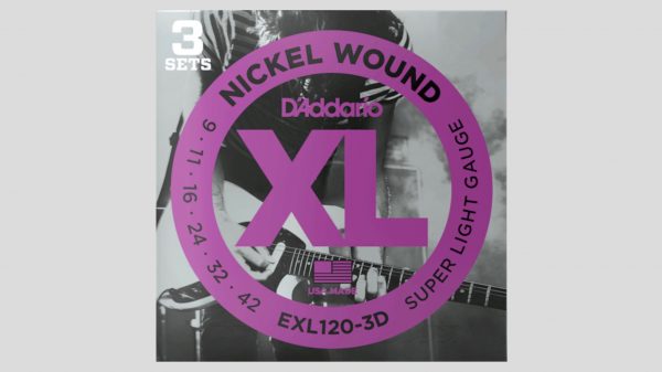 D’Addario EXL120-3D 3 mute di corde per chitarra elettrica 9-42 Nickel Wound (9-11-16-24-32-42) Made in Usa