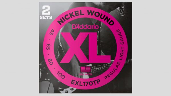 D'Addario EXL170TP 2 mute di corde per basso 45-100 Nickel Wound Long Scale (45-65-80-100) Made in Usa