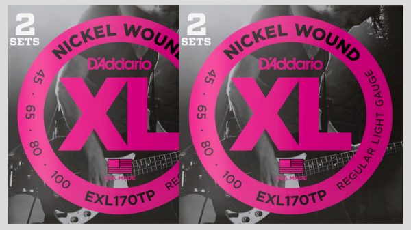 D'Addario EXL170TP (x2) 4 mute di corde per basso 45-100 Nickel Wound Long Scale (45-65-80-100) Made in Usa