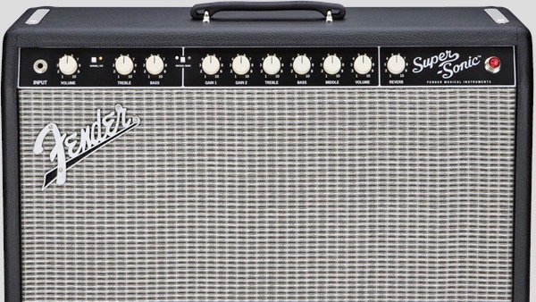 Fender Super-Sonic 22 Combo Black 2160006000 Made in Usa Footswitch e Cover