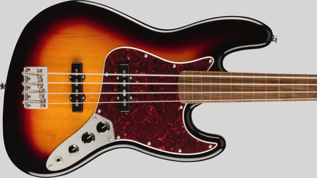 Squier by Fender Classic Vibe 60 Jazz Bass Fretless 3-Color Sunburst 0374531500 custodia Fender omaggio