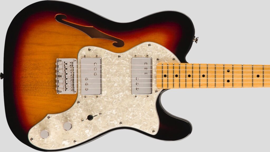 Squier by Fender Classic Vibe 70 Tele Thinline 3-C Sunburst 0374070500 custodia Fender omaggio