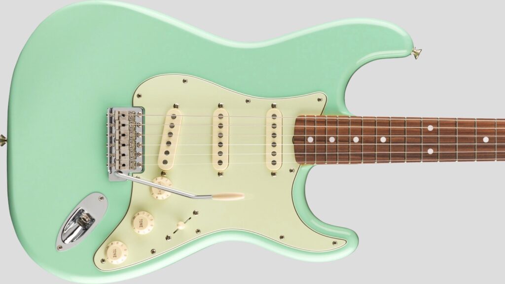 Fender Vintera 60 Stratocaster Surf Green 0149983357 Made in Mexico inclusa custodia Fender