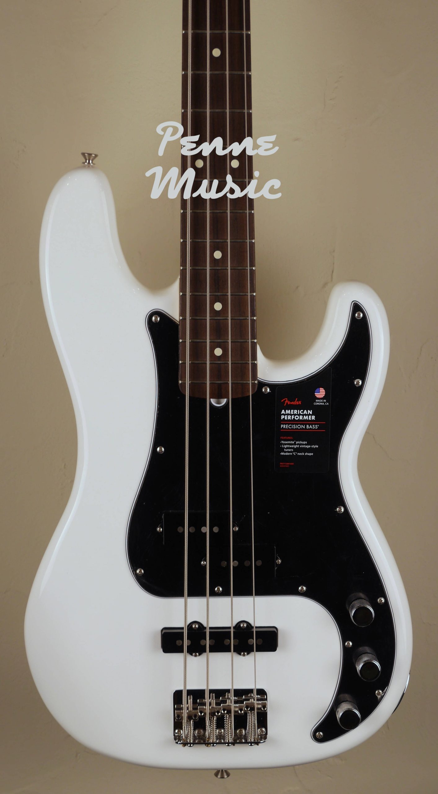 Fender American Performer Precision Bass Arctic White 3