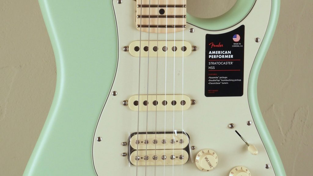 Fender American Performer Strato HSS Satin Surf Green 0114922357 Made in Usa inclusa custodia