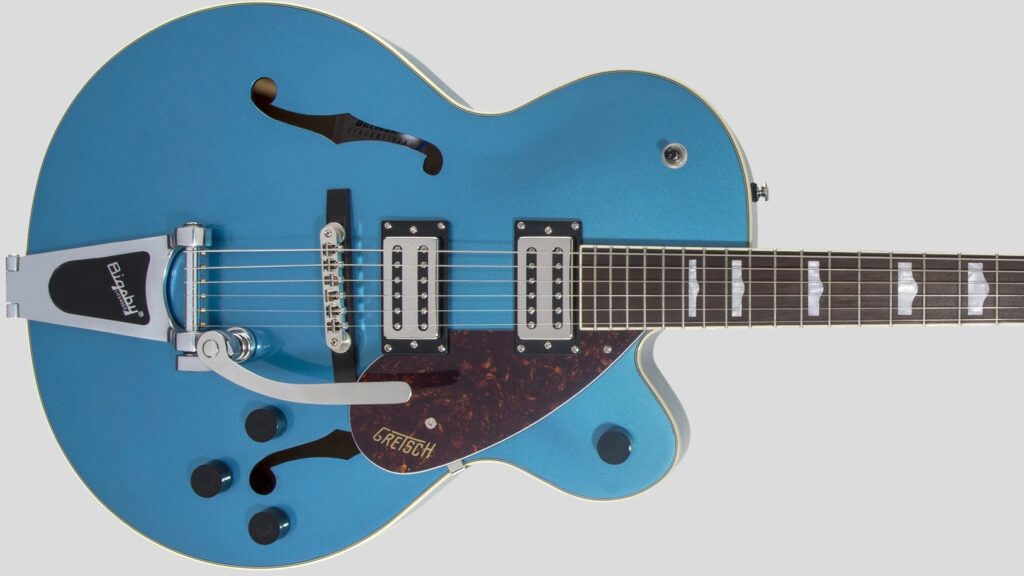 Gretsch G2420T with Bigsby Streamliner Collection Hollow Body Riviera Blue con custodia Fender in omaggio