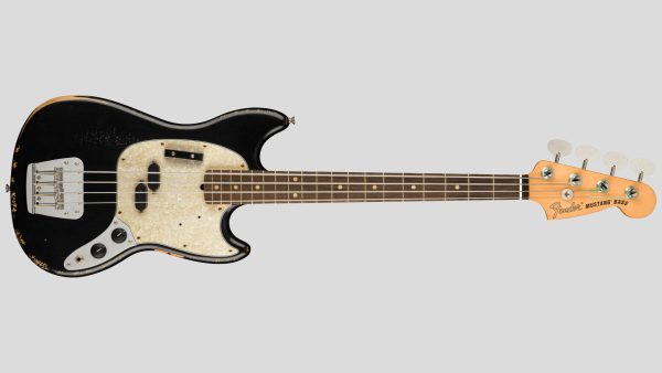 Fender JMJ Mustang Bass Road Worn Black 0144060306 Made in Mexico inclusa custodia Fender