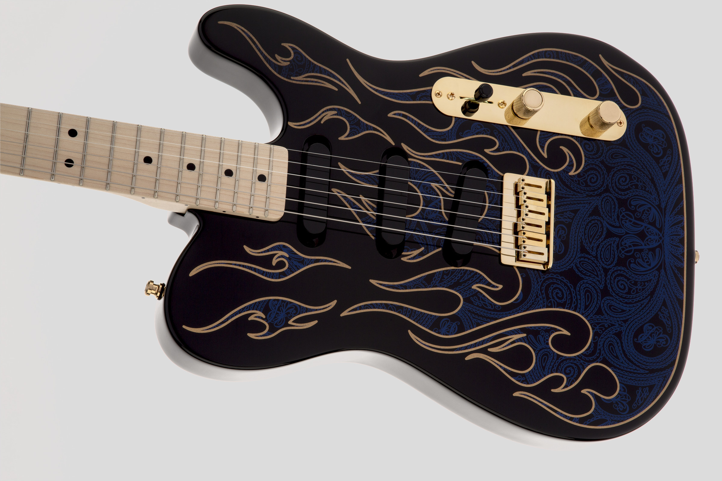Fender James Burton Telecaster Blue Paisley Flames 4