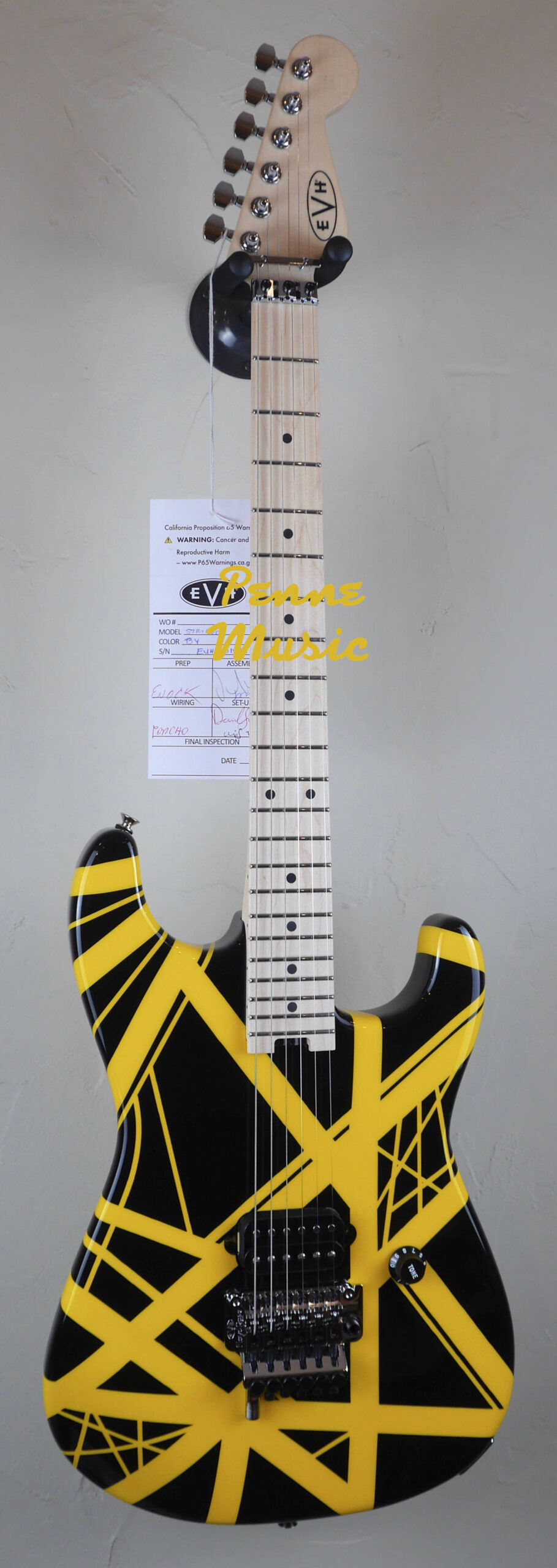EVH Striped Series Black with Yellow Stripes 1