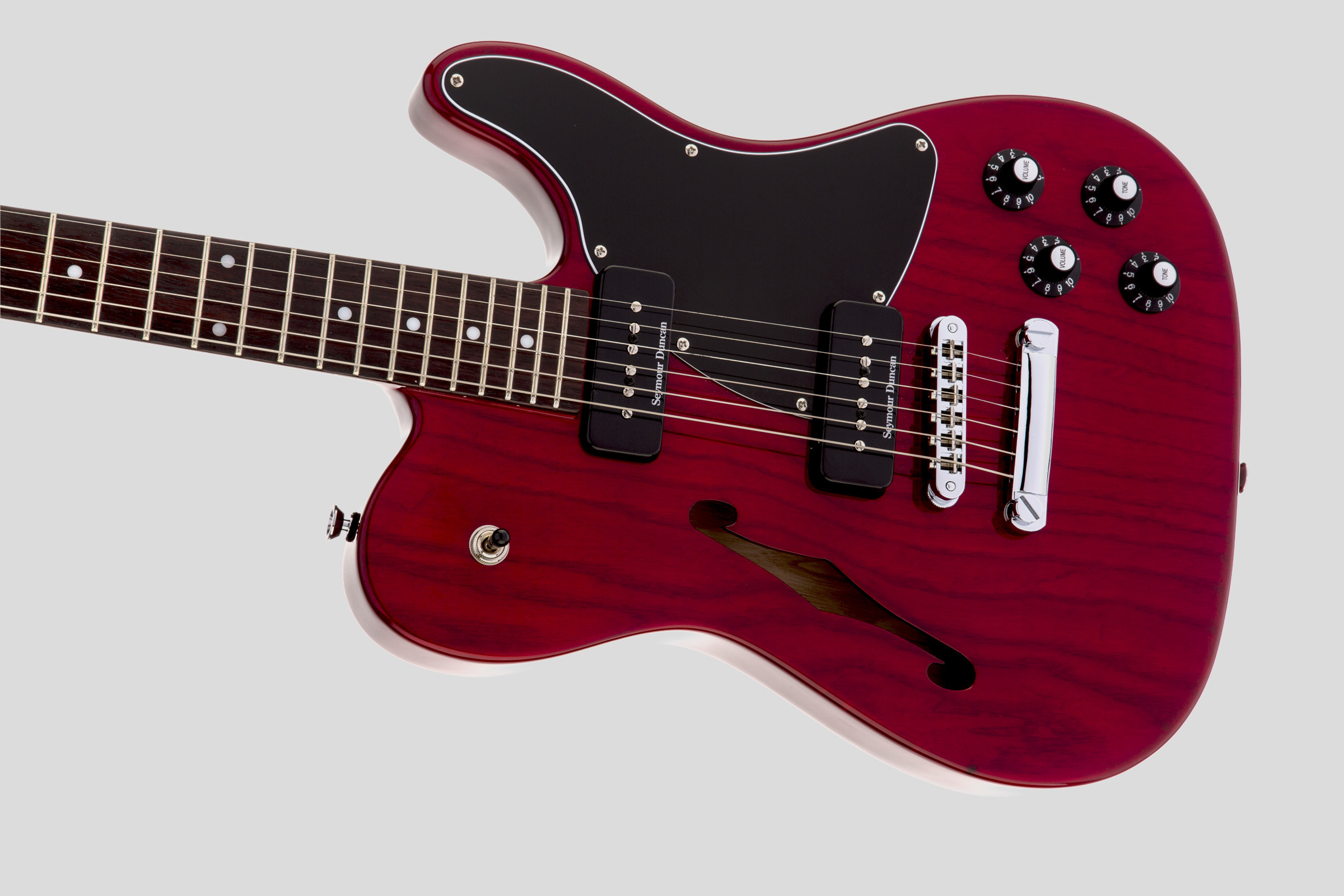 Fender Jim Adkins JA-90 Telecaster Thinline Crimson Red Transparent 4