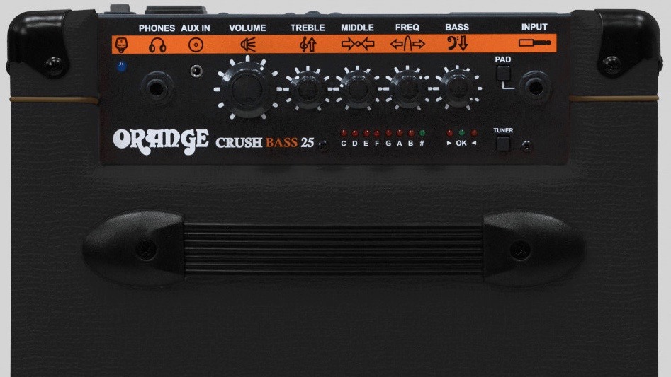 Orange Crush Bass 25 Black 25 watt 1x8 with Chromatic Tuner