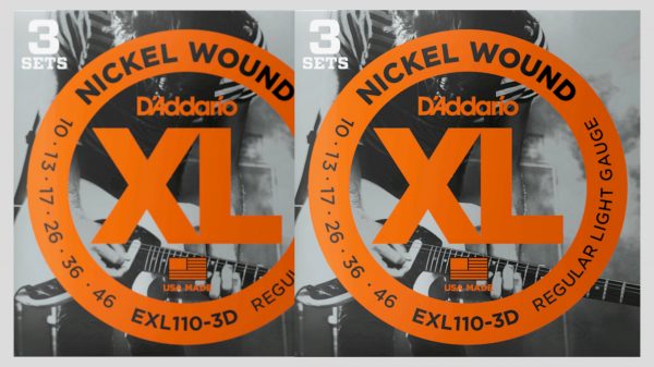 D’Addario EXL110-3D (x2) 6 mute di corde per chitarra elettrica 10-46 Nickel Wound (10-13-17-26-36-46) Made in Usa