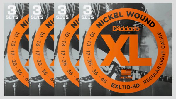 D’Addario EXL110-3D (x4) 12 mute di corde per chitarra elettrica 10-46 Nickel Wound (10-13-17-26-36-46) Made in Usa