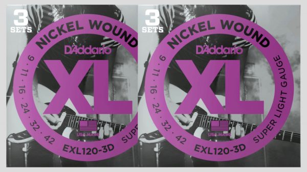 D’Addario EXL120-3D (x2) 6 mute di corde per chitarra elettrica 9-42 Nickel Wound (9-11-16-24-32-42) Made in Usa