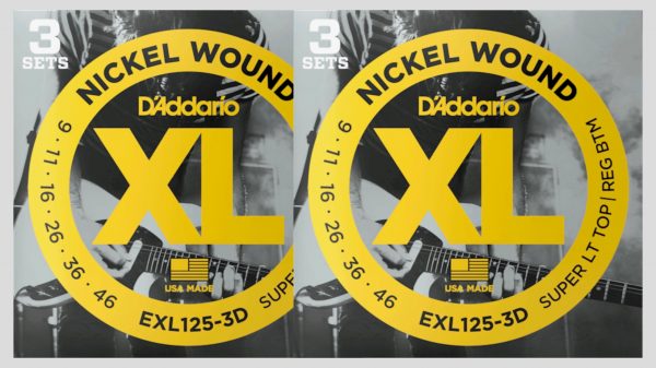D’Addario EXL125-3D (x2) 6 mute di corde per chitarra elettrica 9-46 Nickel Wound (9-11-16-26-36-46) Made in Usa