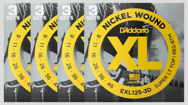 D’Addario EXL125-3D (x4) 12 mute di corde per chitarra elettrica 9-46 Nickel Wound (9-11-16-26-36-46) Made in Usa