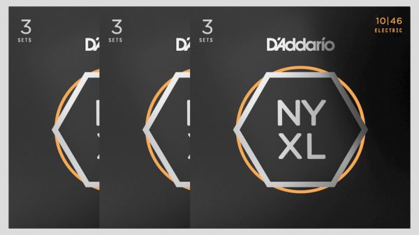 D’Addario NYXL1046-3P (x3) 9 mute di corde per chitarra elettrica 10-46 (10-13-17-26-36-46) Made in Usa