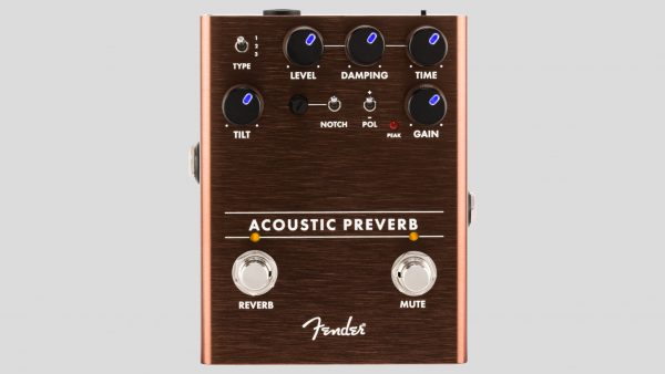 Fender Acoustic Preverb Pedal 0234548000 High-Fidelity Preamp with Digital Reverb