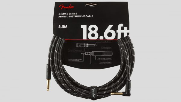 Fender Deluxe Black Tweed Instrument Cable Angle Jack 5.5 metri 0990820079