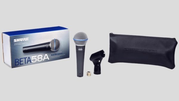 Shure Beta 58A Dynamic Microphone Cardioid Beta58A con astuccio e supporto