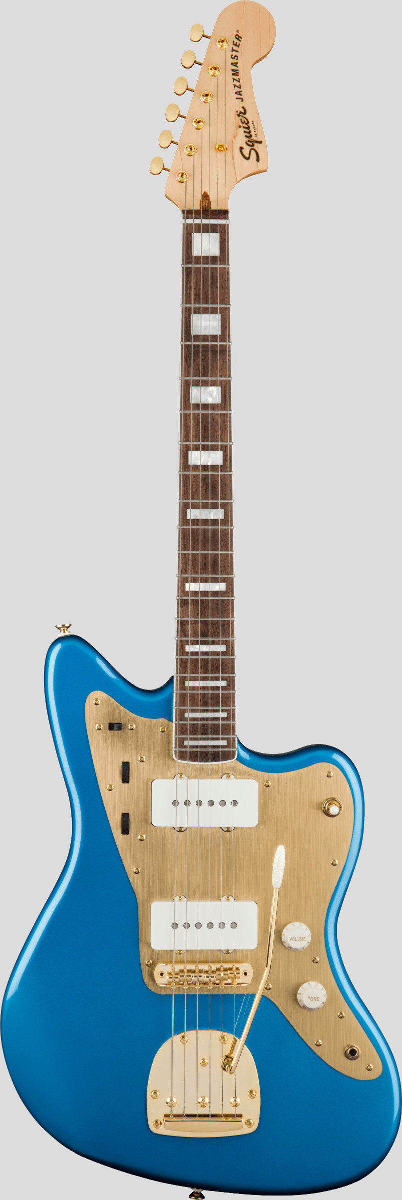Squier by Fender 40th Anniversary Jazzmaster Gold Edition Lake Placid Blue 1