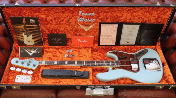 Fender Custom Shop Time Machine 1966 Jazz Bass Aged Daphne Blue Journeyman Relic 9235001169