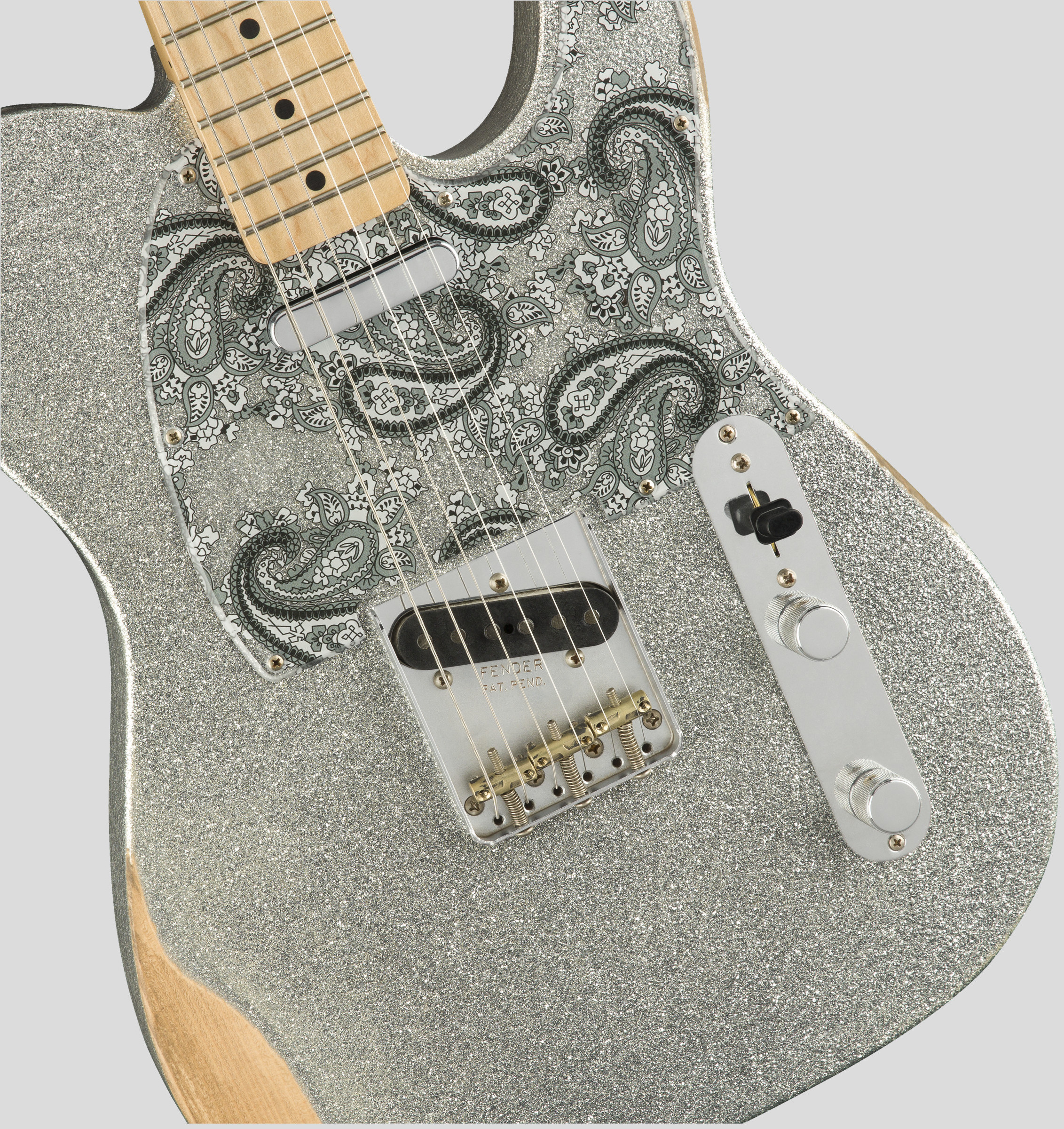 Fender Brad Paisley Road Worn Telecaster Silver Sparkle 4