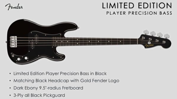 Fender Ltd Edition Player Precision Bass Black Ebony Fingerboard 0149801506 custodia Fender omaggio