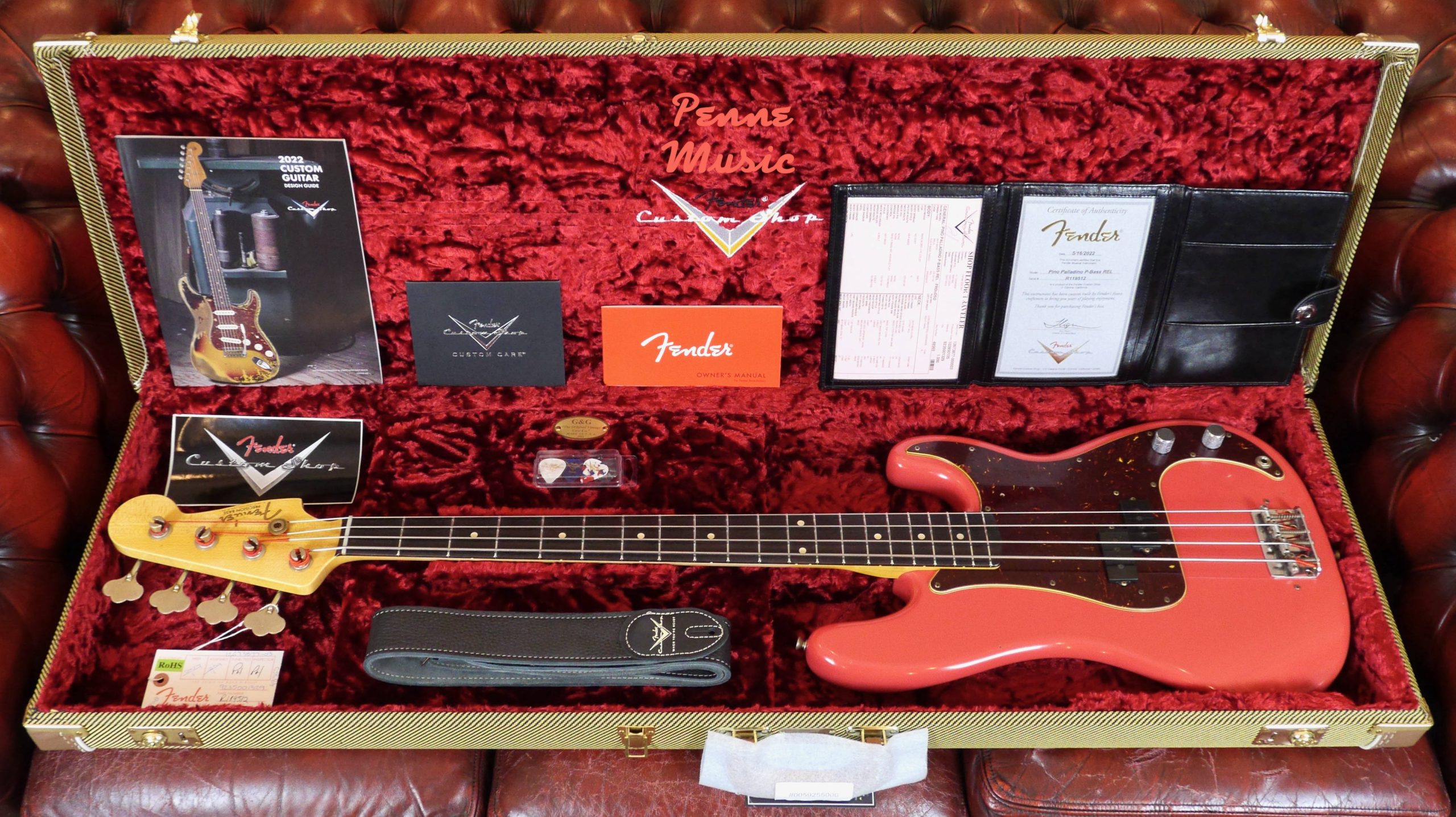Fender Custom Shop Pino Palladino Precision Bass Fiesta Red over Desert Sand Relic 1