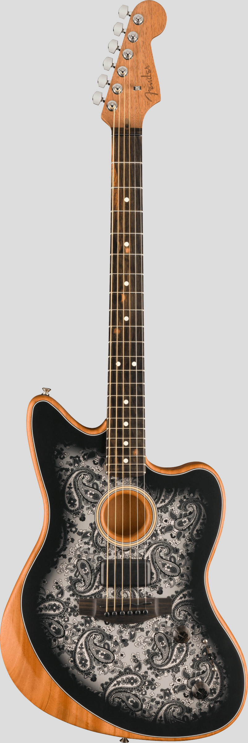 Fender Limited Edition American Acoustasonic Jazzmaster Black Paisley 1
