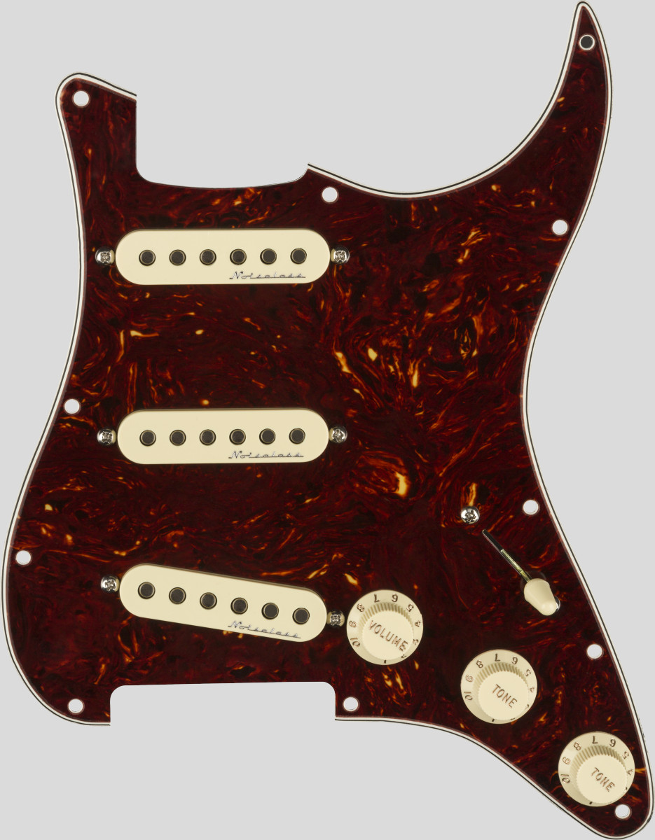 Fender Pre-Wired Hot Noiseless Stratocaster Pickup Set Pickguard Tortoise Shell 5