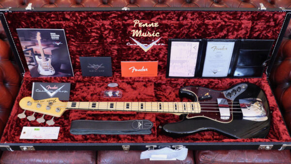Fender Custom Shop Time Machine 1968 Jazz Bass Aged Black Journeyman Relic 9235001595 Made in Usa