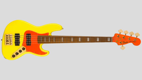 Fender MonoNeon Jazz Bass V Neon Yellow 0149400386 inclusa custodia Fender