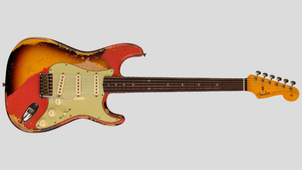 Fender Custom Shop Ltd Ed. 1961 Bone Tone Strato Aged Fiesta Red over Sunburst SHR 9236081310