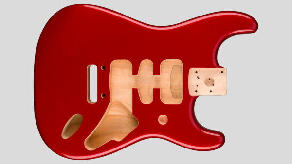 Fender Deluxe Stratocaster Alder Body Candy Apple Red 0997103709 Made in Mexico HSH 2 Point Bridge Mount