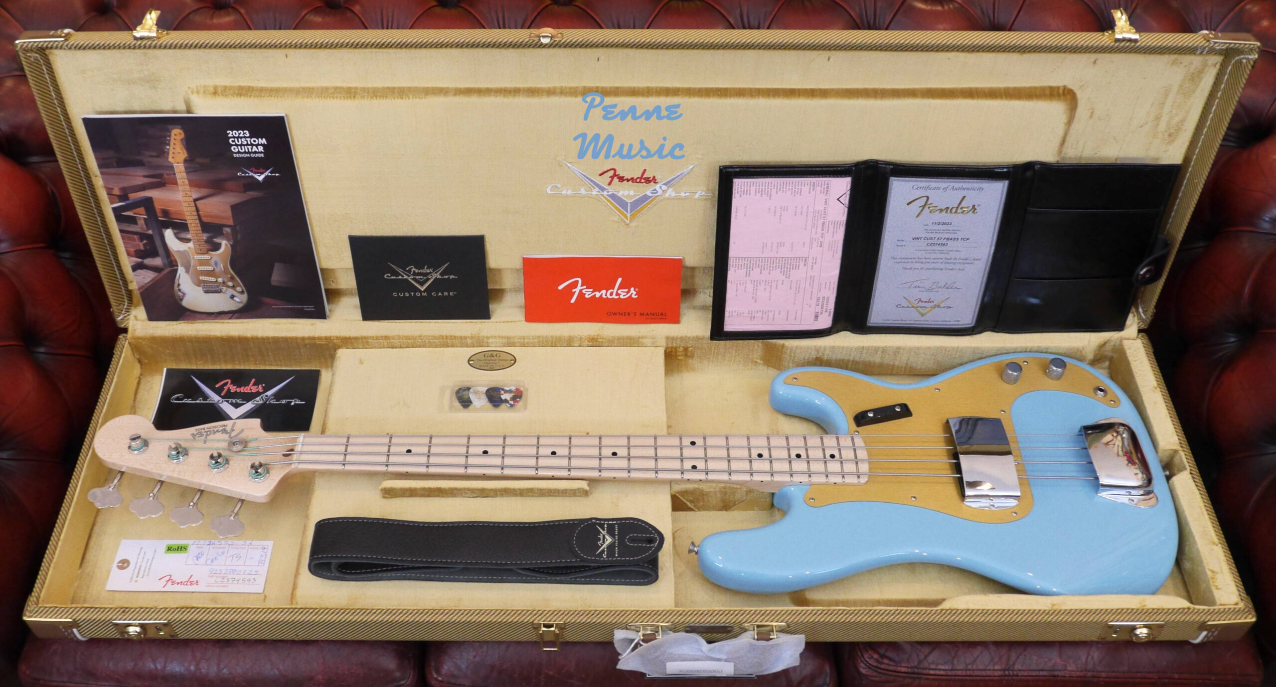 Fender Custom Shop Vintage Custom 1957 Precision Bass Daphne Blue NOS TCP 1