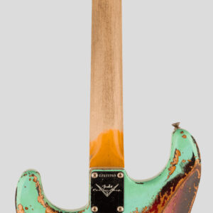 Fender Custom Shop Time Machine 1963 Stratocaster Super Faded Aged Surf Green over 3-Color Sunburst SHR 2