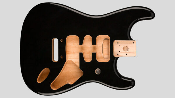 Fender Deluxe Stratocaster Alder Body Black 0997103706 Made in Mexico HSH 2 Point Bridge Mount