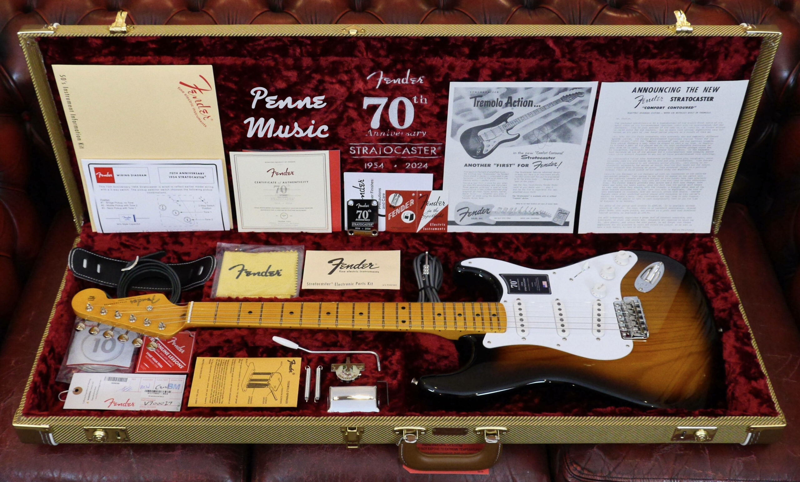 Fender 70th Anniversary American Vintage II 1954 Stratocaster 2-Color Sunburst #2466 1