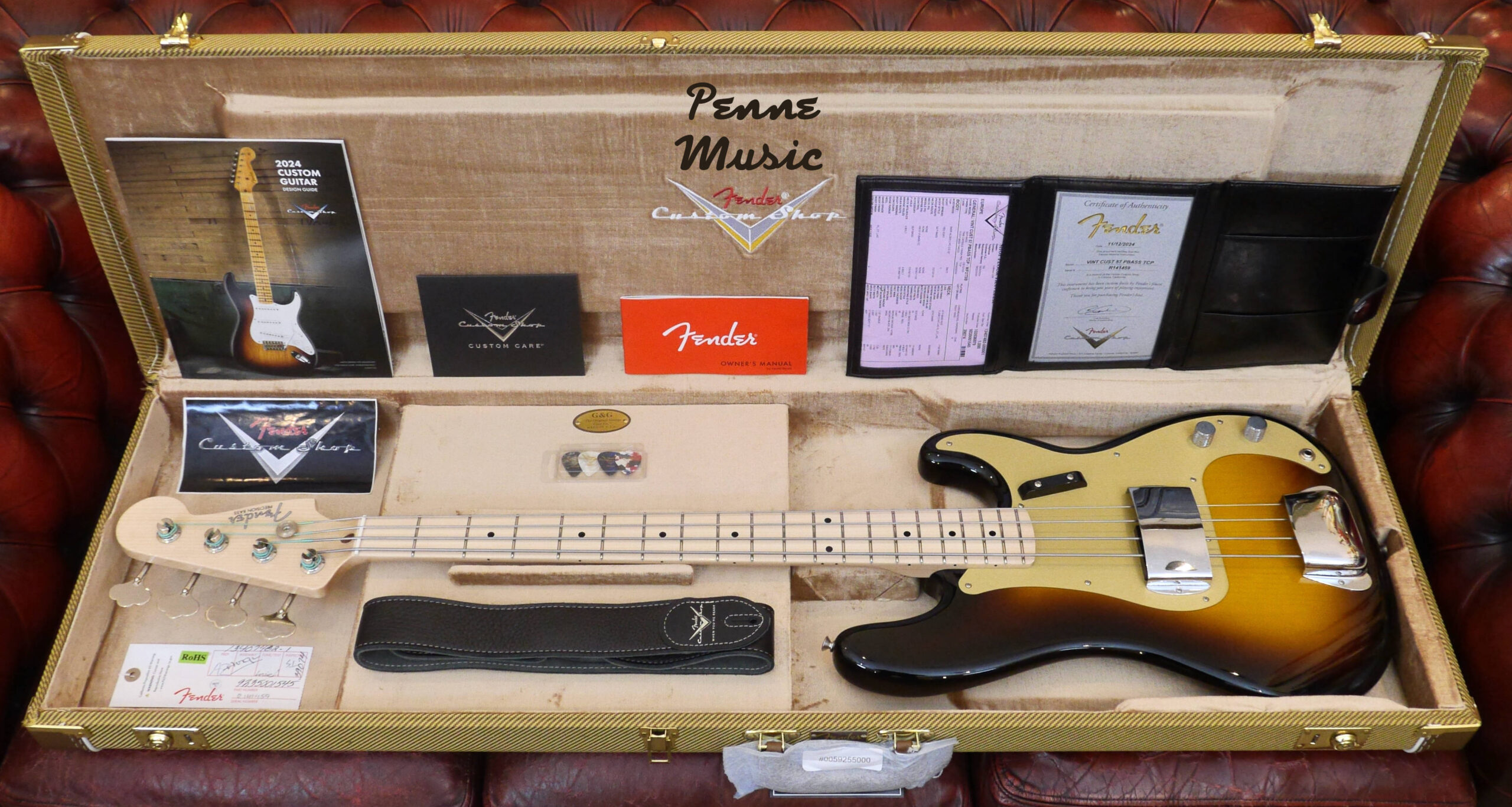 Fender Custom Shop Vintage Custom 1957 Precision Bass Wide-Fade 2-Color Sunburst NOS TCP 12/11/2024 1